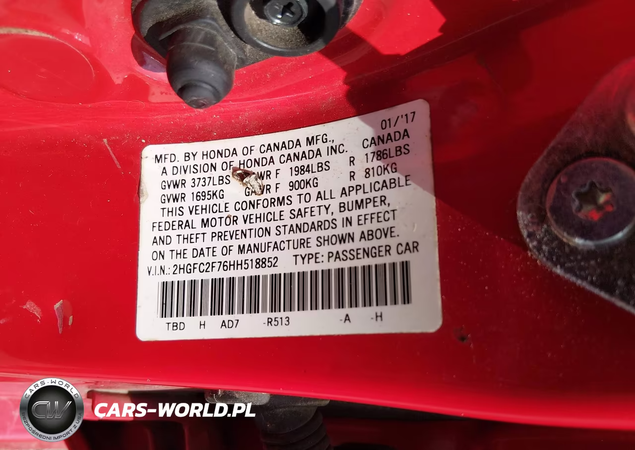 2017 Honda Civic Ex VIN:2HGFC2F76HH518852 - 9