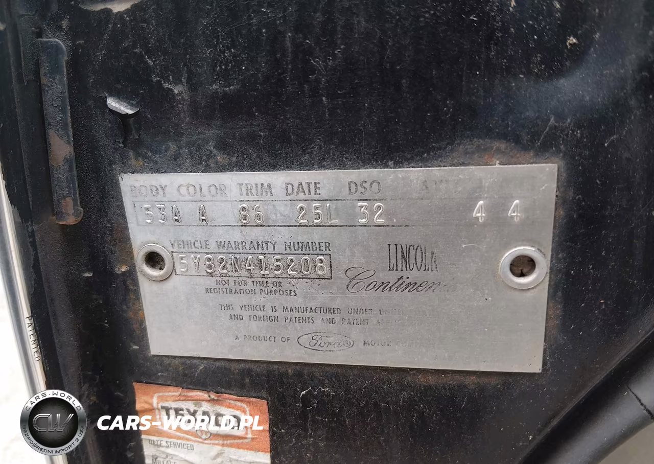 1965 Lincoln Continental VIN:5Y82N415208 - 9
