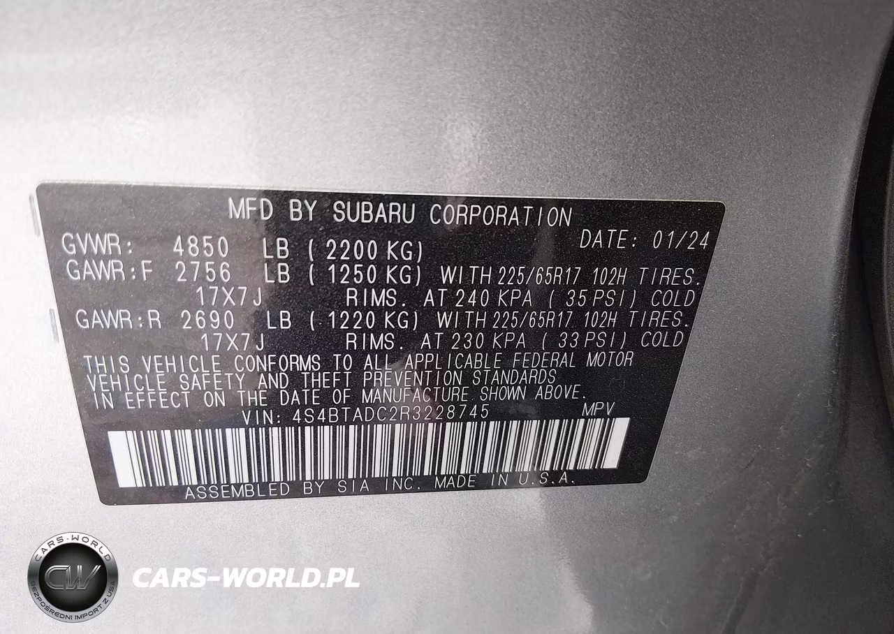 2024 Subaru Outback Premium VIN:4S4BTADC2R3228745 - 9