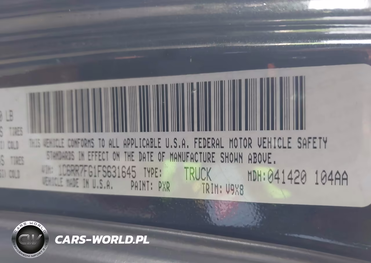2015 Ram 1500 Express VIN:1C6RR7FG1FS631645 - 9