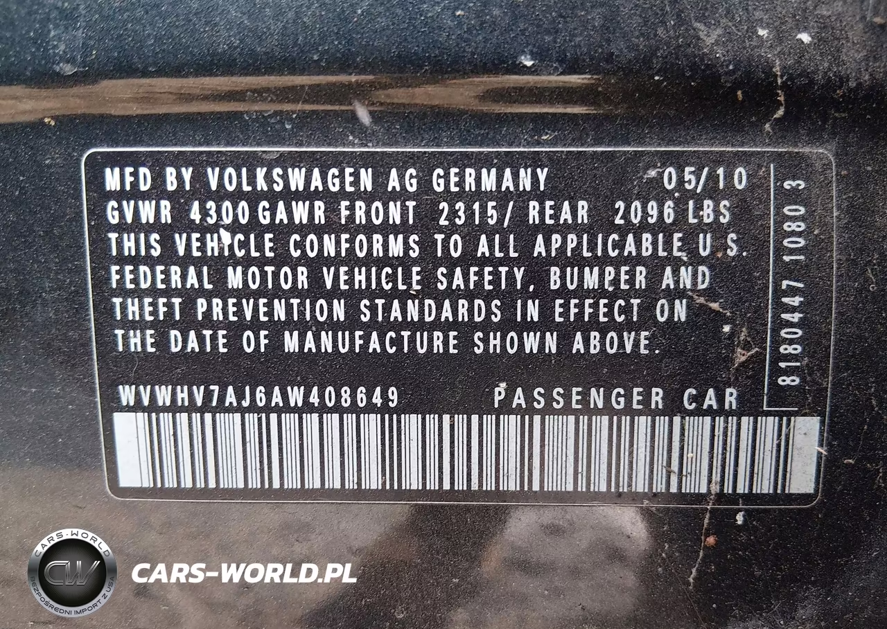 2010 Volkswagen Gti 4-Door VIN:WVWHV7AJ6AW408649 - 9