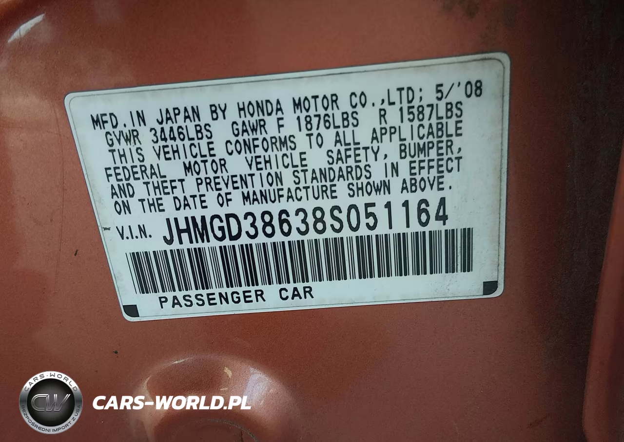 2008 Honda Fit Sport VIN:JHMGD38638S051164 - 9