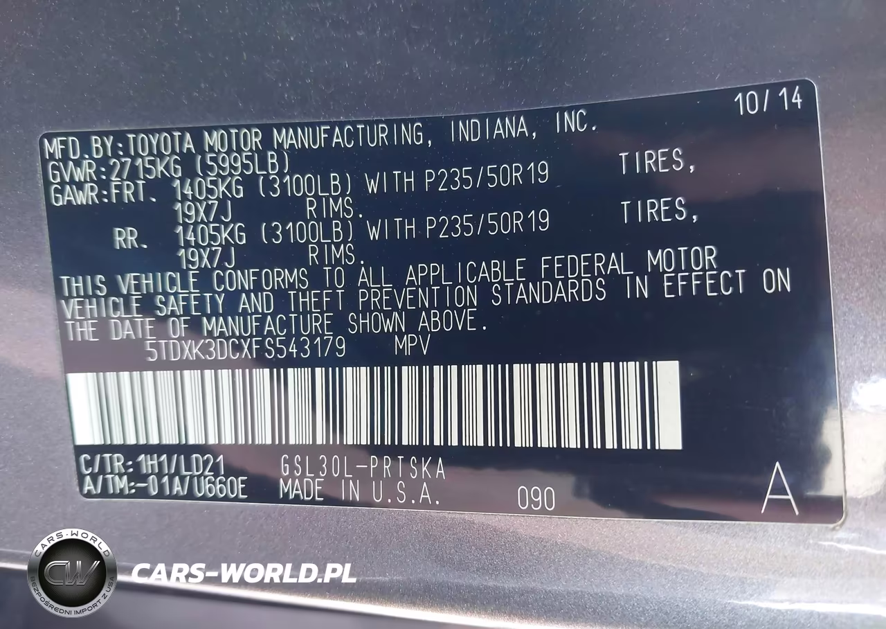 2015 Toyota Sienna Se 8 Passenger VIN:5TDXK3DCXFS543179 - 9