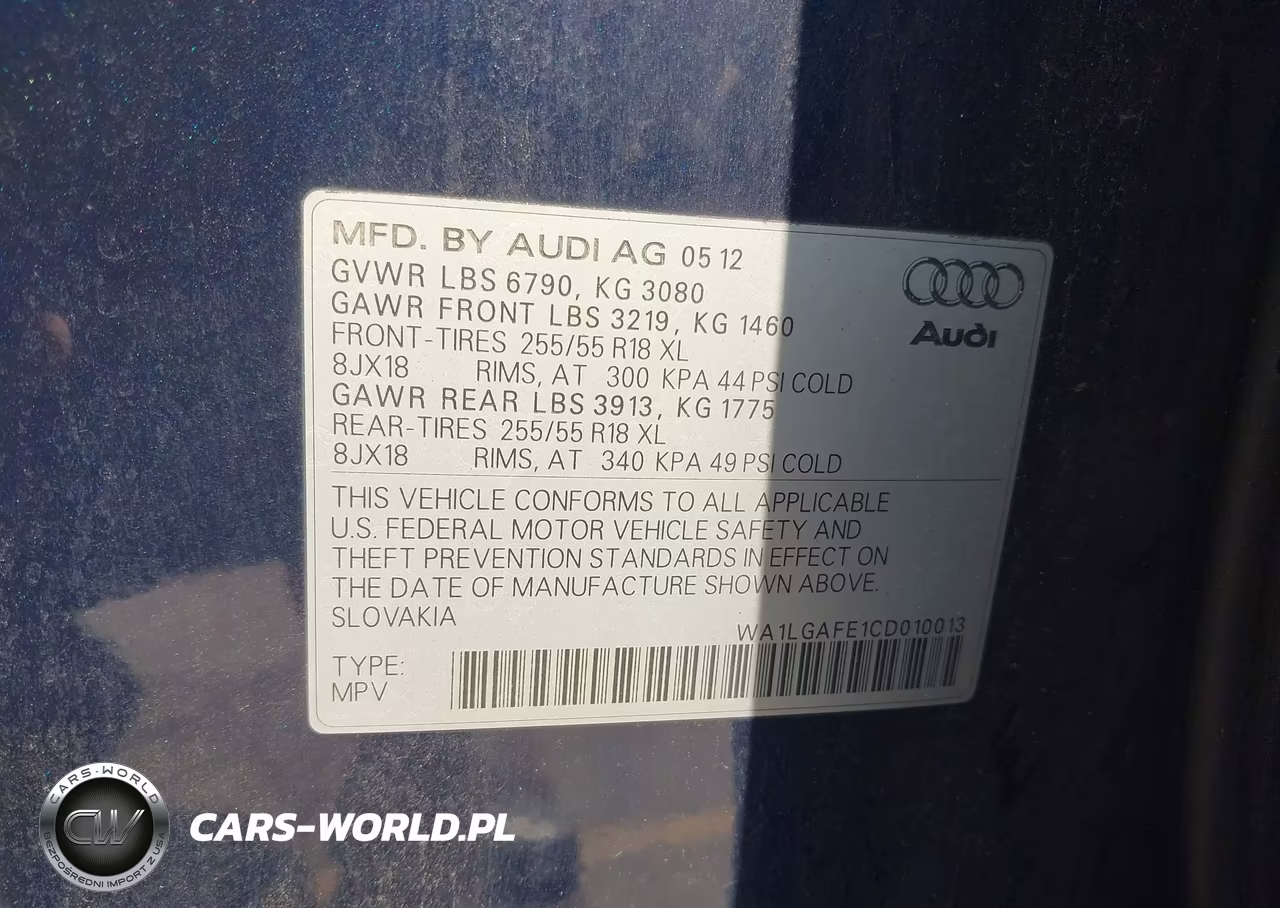 2012 Audi Q7 3.0T Premium VIN:WA1LGAFE1CD010013 - 9