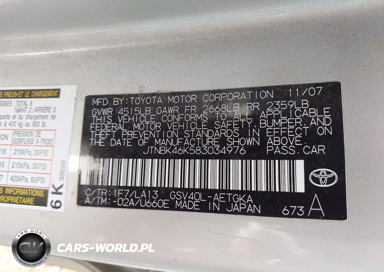 2008 Toyota Camry Xle VIN:JTNBK46K583034976 - 9