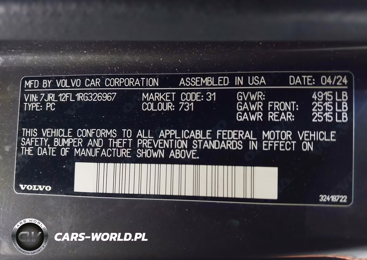 2024 Volvo S60 B5 Plus Dark Theme VIN:7JRL12FL1RG326967 - 9