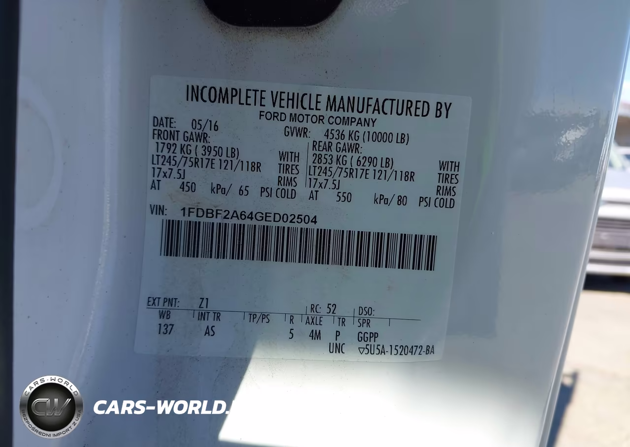 2016 Ford F-250 Xl VIN:1FDBF2A64GED02504 - 9