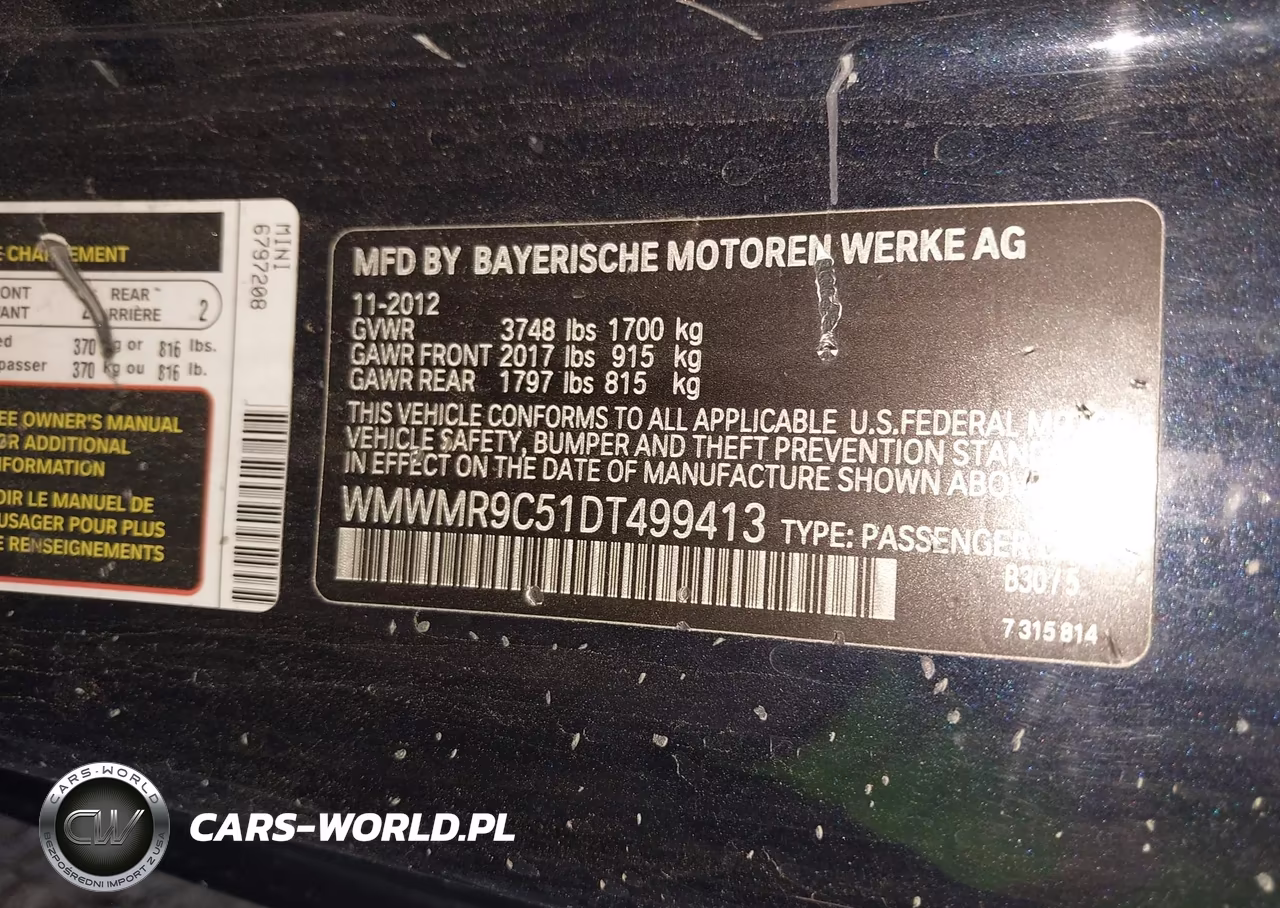 2013 Mini Convertible John Cooper Works VIN:WMWMR9C51DT499413 - 9