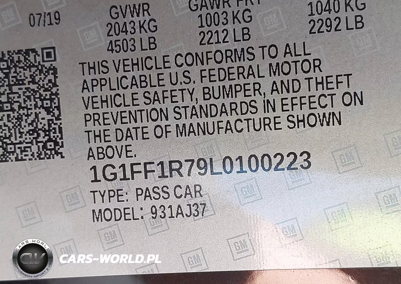 2020 Chevrolet Camaro Rwd 1Ss VIN:1G1FF1R79L0100223 - 9