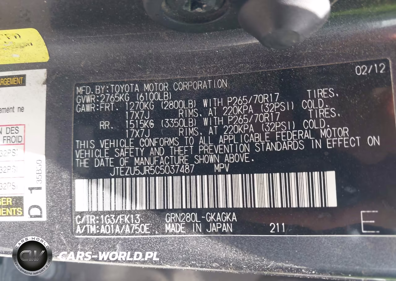 2012 Toyota 4Runner Sr5 VIN:JTEZU5JR5C5037487 - 9