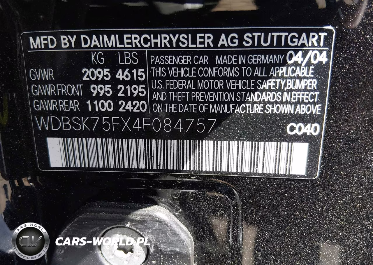 2004 Mercedes-Benz Sl 500 VIN:WDBSK75FX4F084757 - 9