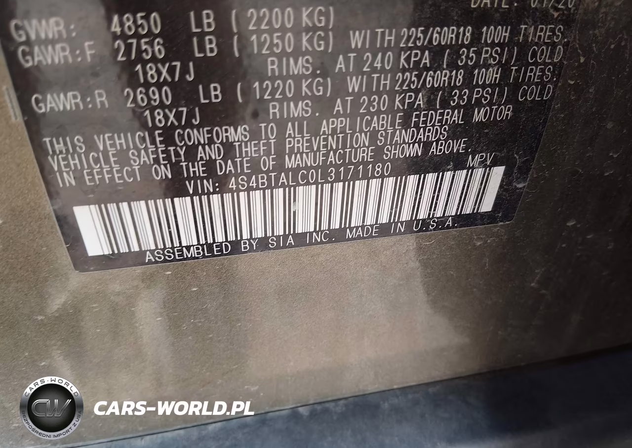 2020 Subaru Outback Limited VIN:4S4BTALC0L3171180 - 9