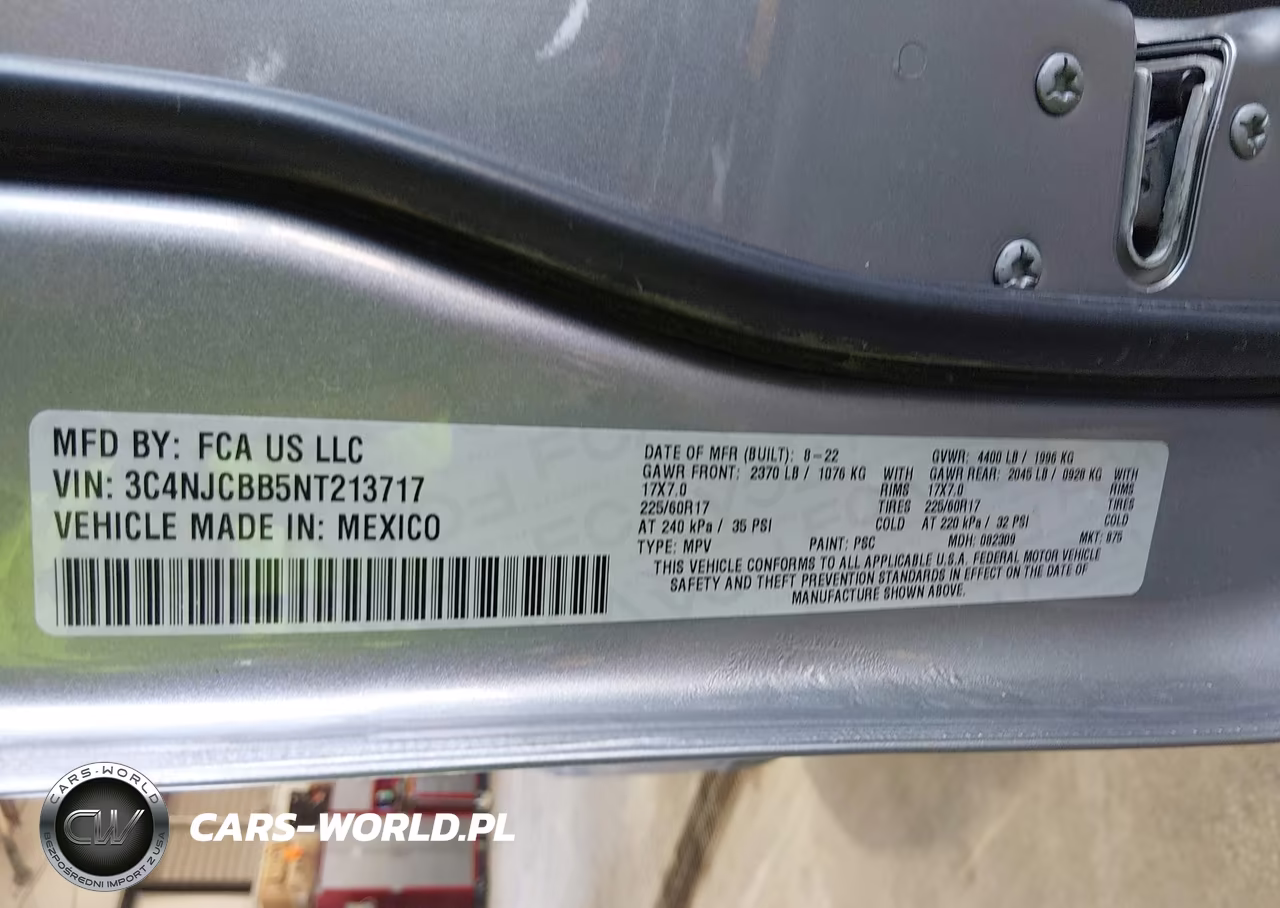 2022 Jeep Compass Latitude Fwd VIN:3C4NJCBB5NT213717 - 9