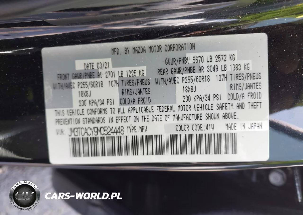 2021 Mazda Cx-9 Touring VIN:JM3TCACY9M0524448 - 9