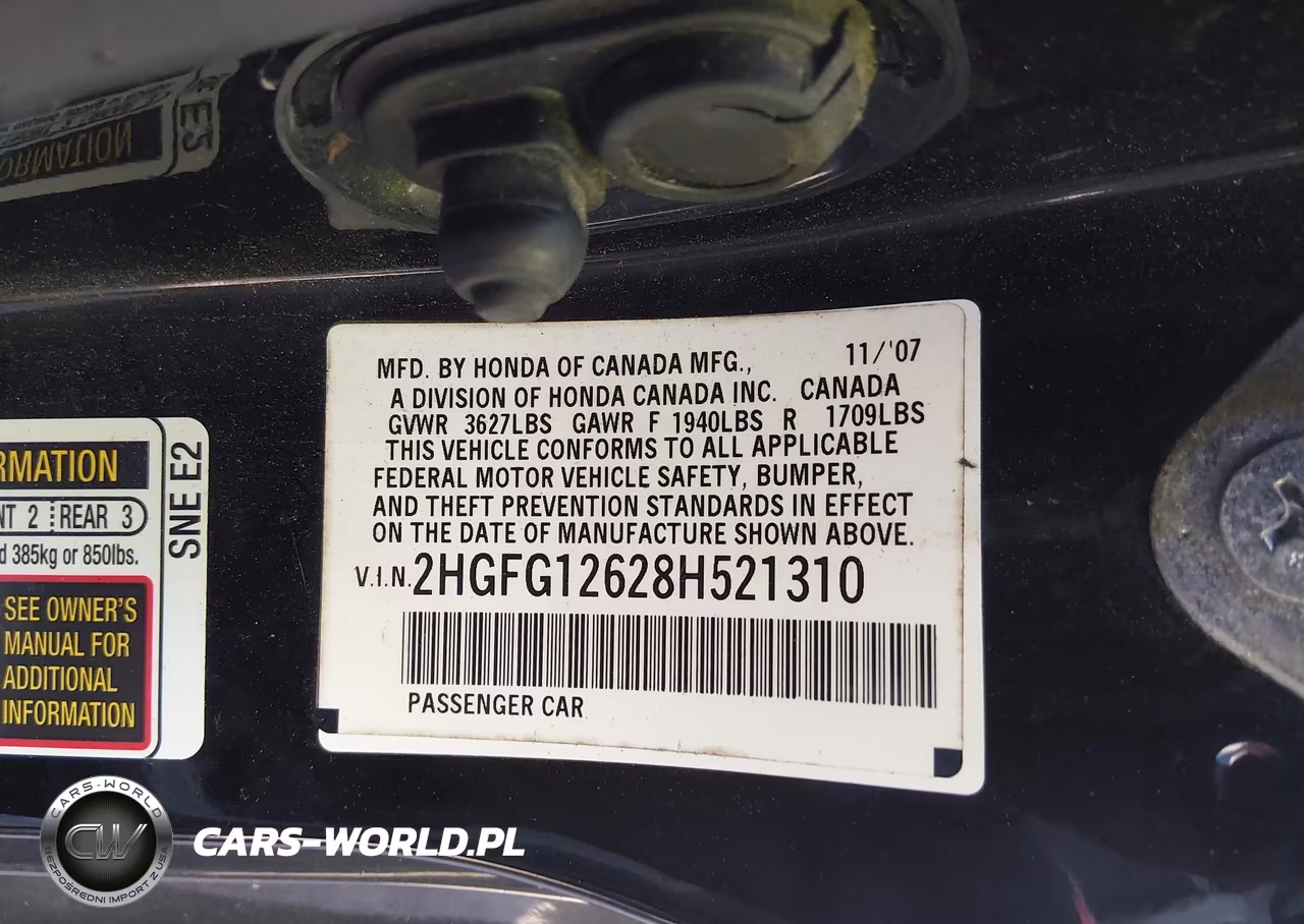 2008 Honda Civic Lx VIN:2HGFG12628H521310 - 9