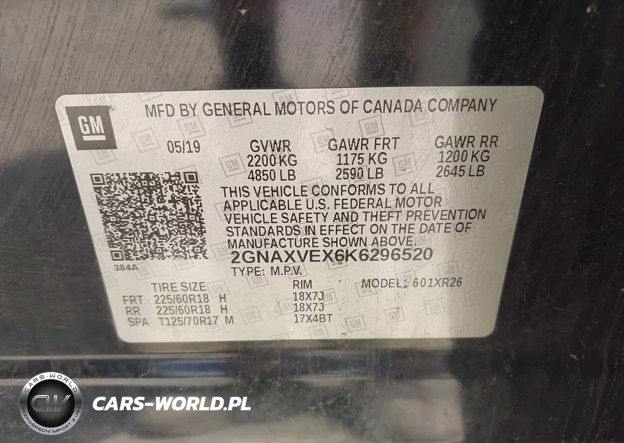 2019 Chevrolet Equinox Lt VIN:2GNAXVEX6K6296520 - 9
