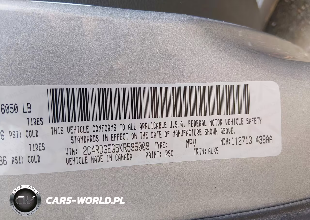 2019 Dodge Grand Caravan Gt VIN:2C4RDGEG5KR595009 - 9