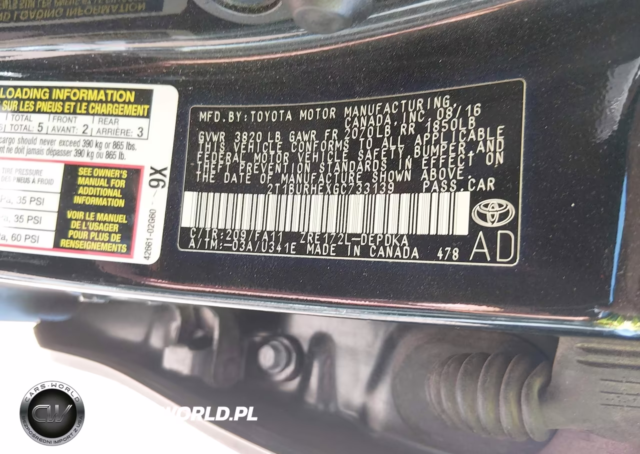 2016 Toyota Corolla L VIN:2T1BURHEXGC733139 - 9