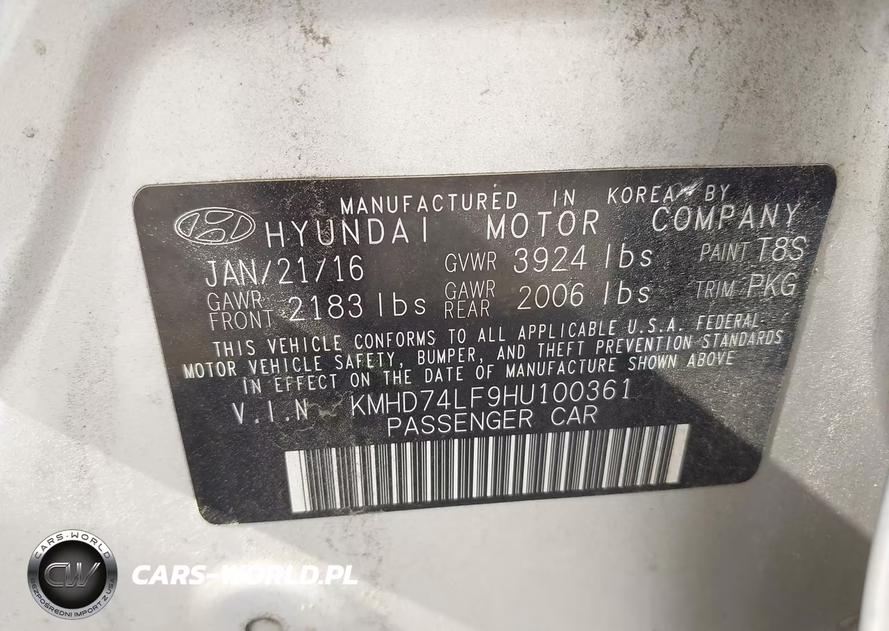 2017 Hyundai Elantra Se VIN:KMHD74LF9HU100361 - 9