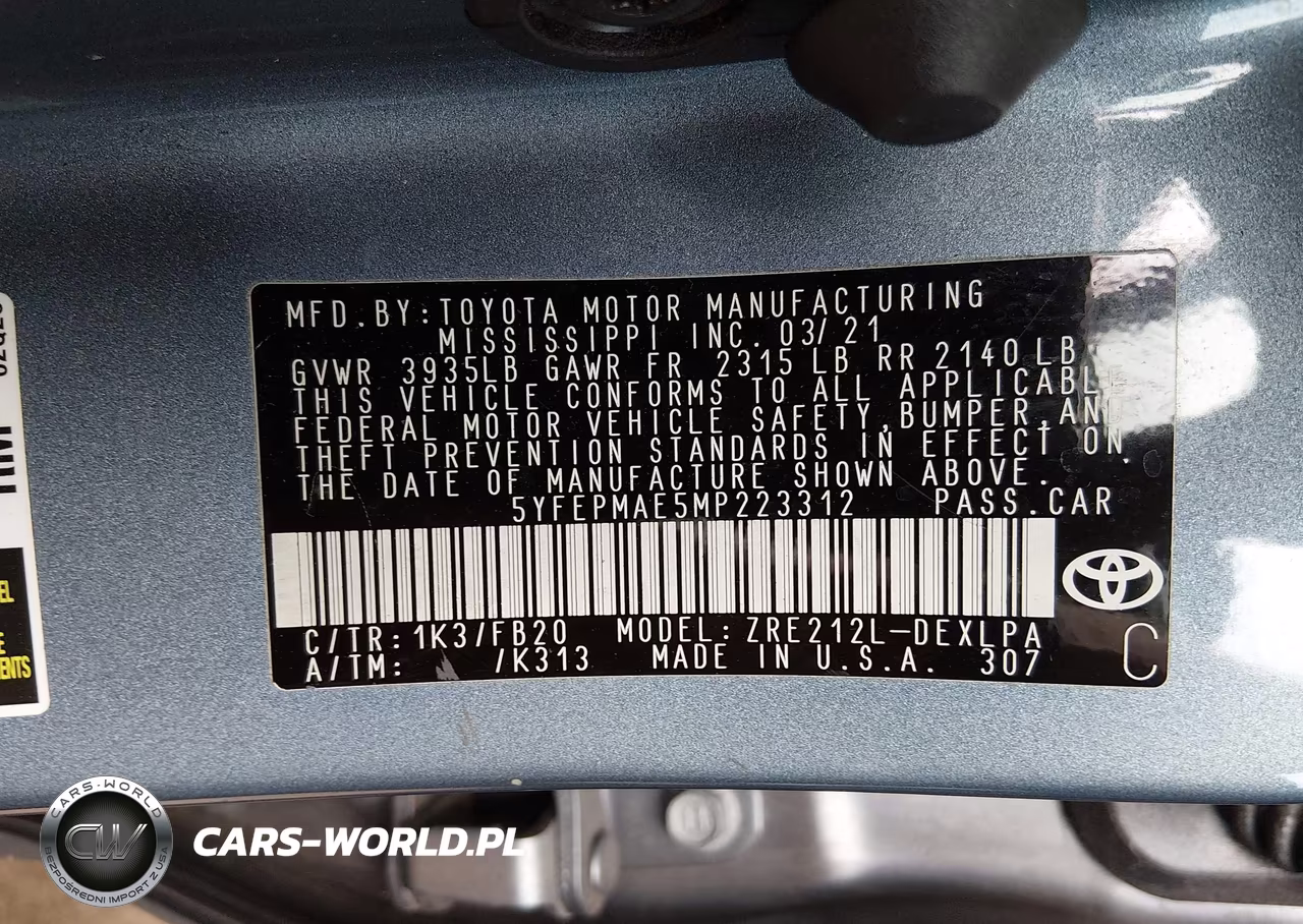 2021 Toyota Corolla Le VIN:5YFEPMAE5MP223312 - 9