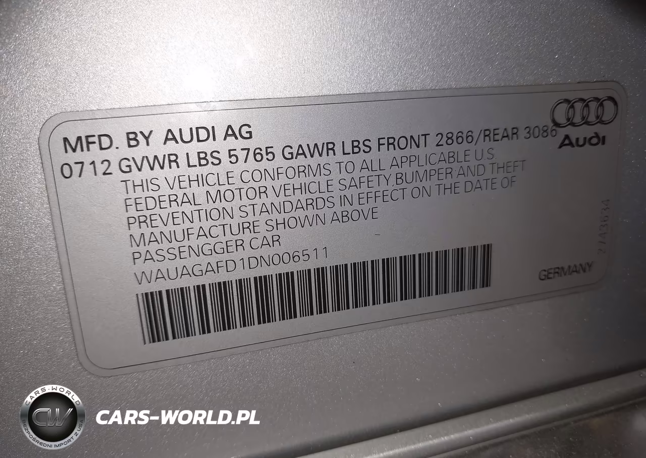 2013 Audi A8 3.0T VIN:WAUAGAFD1DN006511 - 9