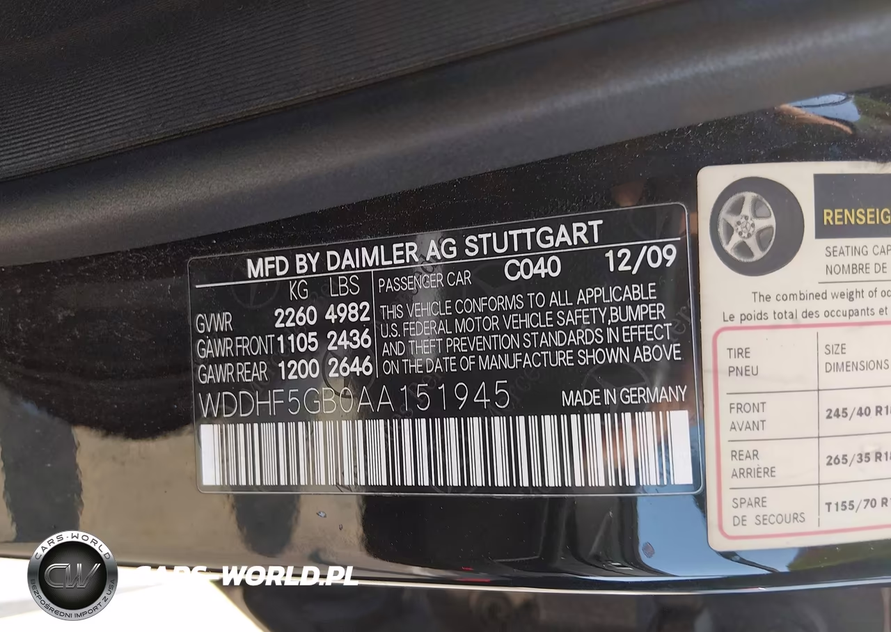 2010 Mercedes-Benz E 350 VIN:WDDHF5GB0AA151945 - 9