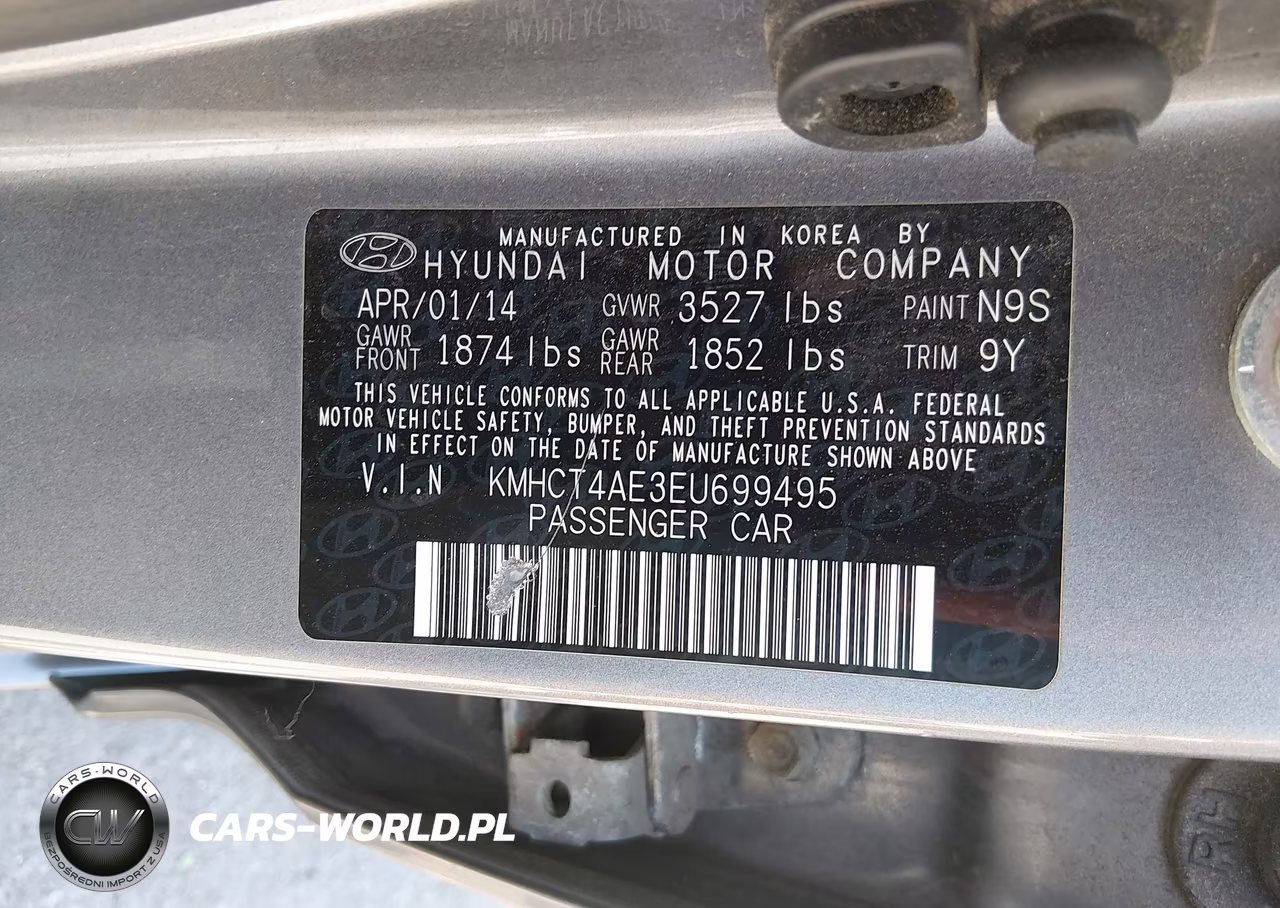 2014 Hyundai Accent Gls VIN:KMHCT4AE3EU699495 - 9