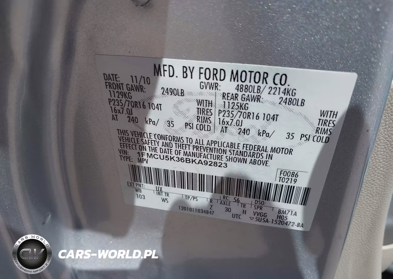 2011 Ford Escape Hybrid VIN:1FMCU5K36BKA92823 - 9