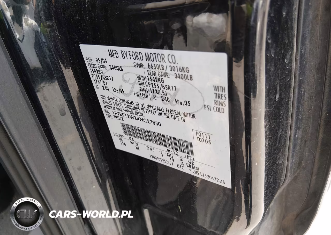 2004 Ford F-150 Stx-Xl-Xlt VIN:1FTRF12WX4NC27850 - 9