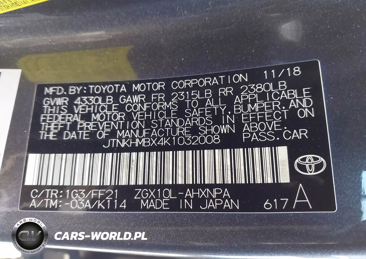2019 Toyota C-Hr Xle VIN:JTNKHMBX4K1032008 - 9