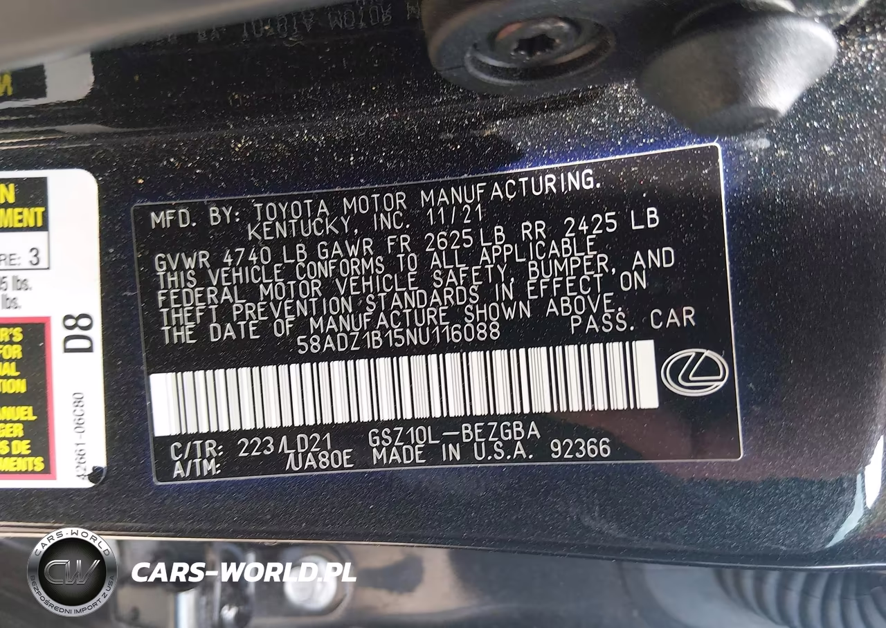 2022 Lexus Es 350 VIN:58ADZ1B15NU116088 - 9