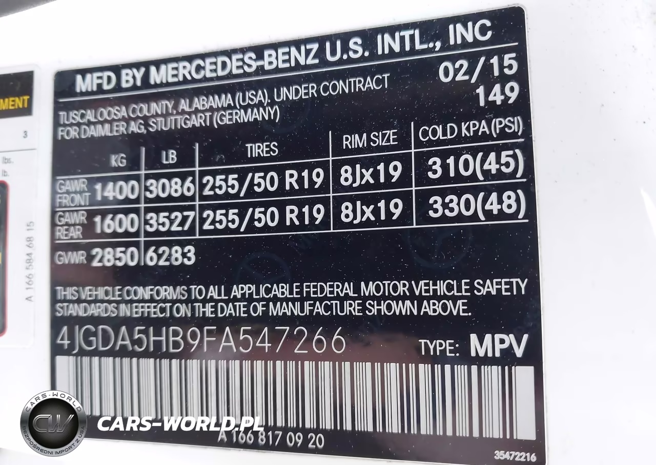2015 Mercedes-Benz Ml 350 4Matic VIN:4JGDA5HB9FA547266 - 9