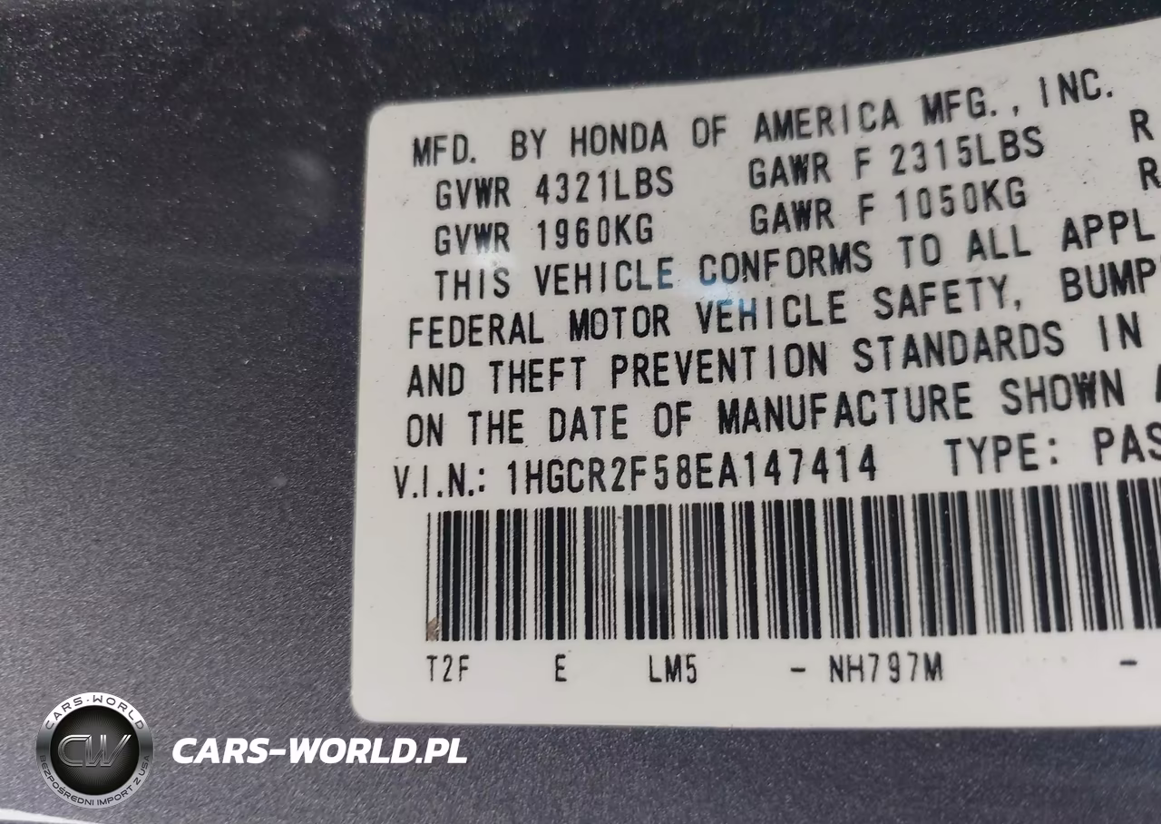 2014 Honda Accord Sport VIN:1HGCR2F58EA147414 - 9
