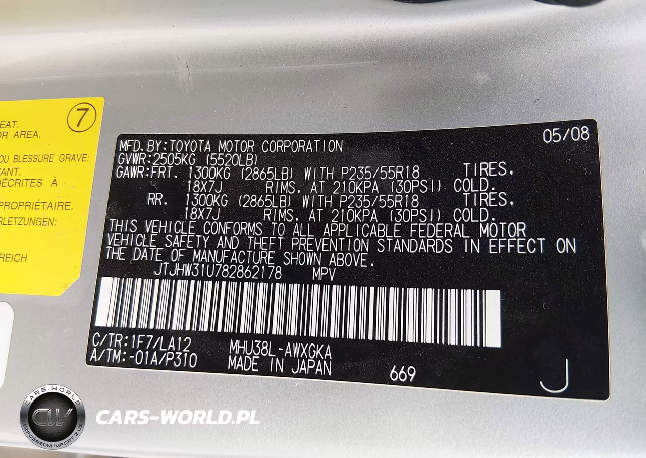 2008 Lexus Rx 400H VIN:JTJHW31U782862178 - 9