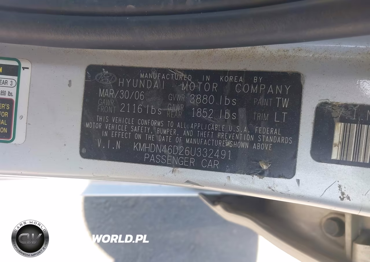 2006 Hyundai Elantra Gls-Limited VIN:KMHDN46D26U332491 - 9