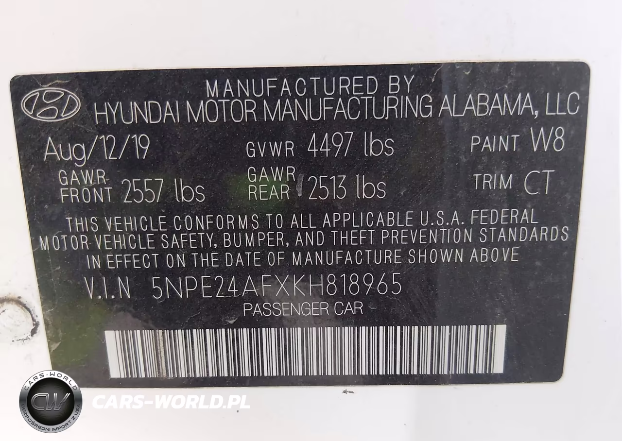 2019 Hyundai Sonata Se VIN:5NPE24AFXKH818965 - 9