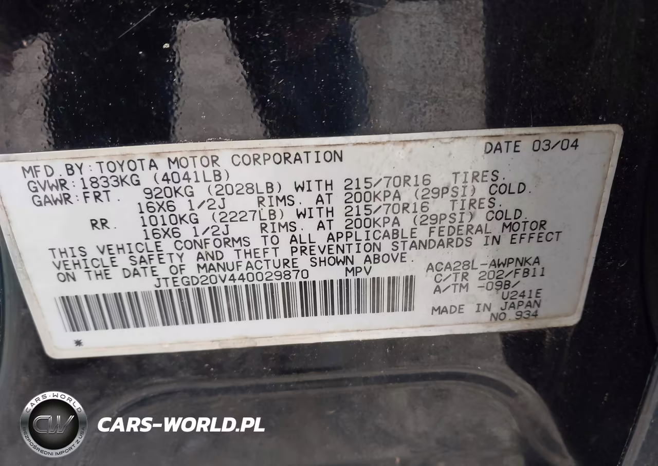 2004 Toyota Rav4 VIN:JTEGD20V440029870 - 9