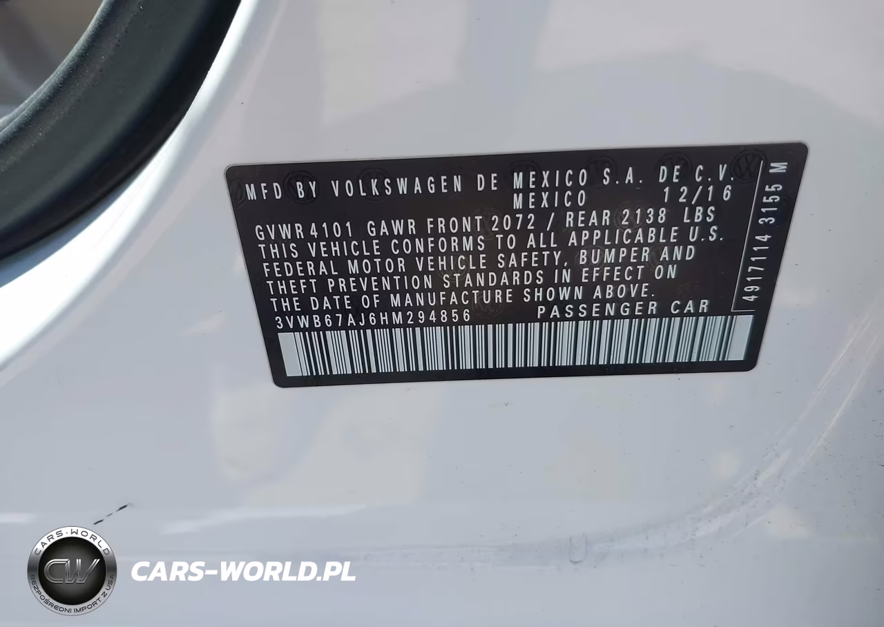2017 Volkswagen Jetta 1.4T Se VIN:3VWB67AJ6HM294856 - 9