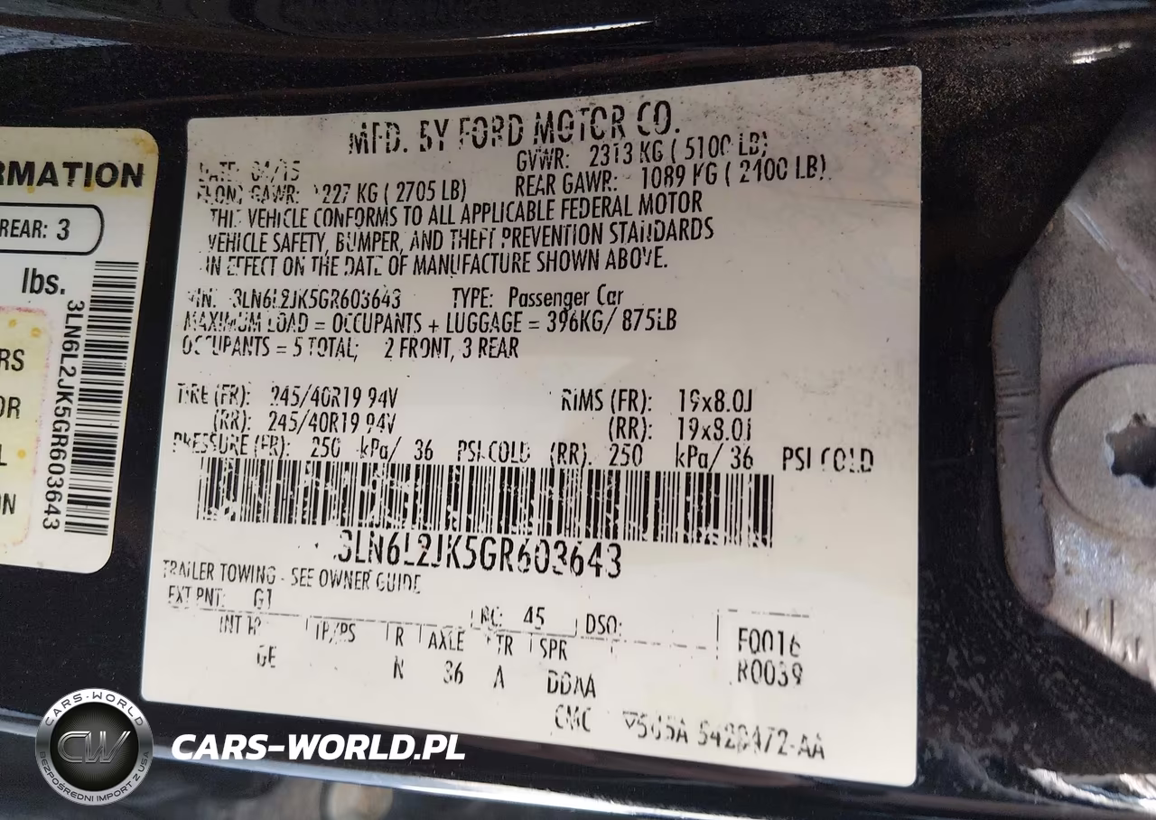 2016 Lincoln Mkz VIN:3LN6L2JK5GR603643 - 9