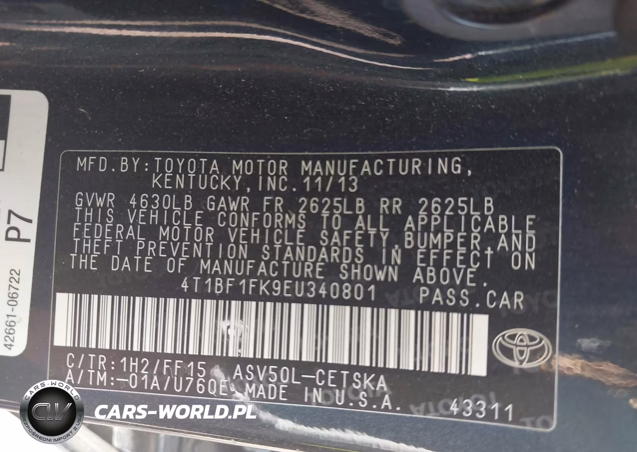2014 Toyota Camry Se VIN:4T1BF1FK9EU340801 - 9