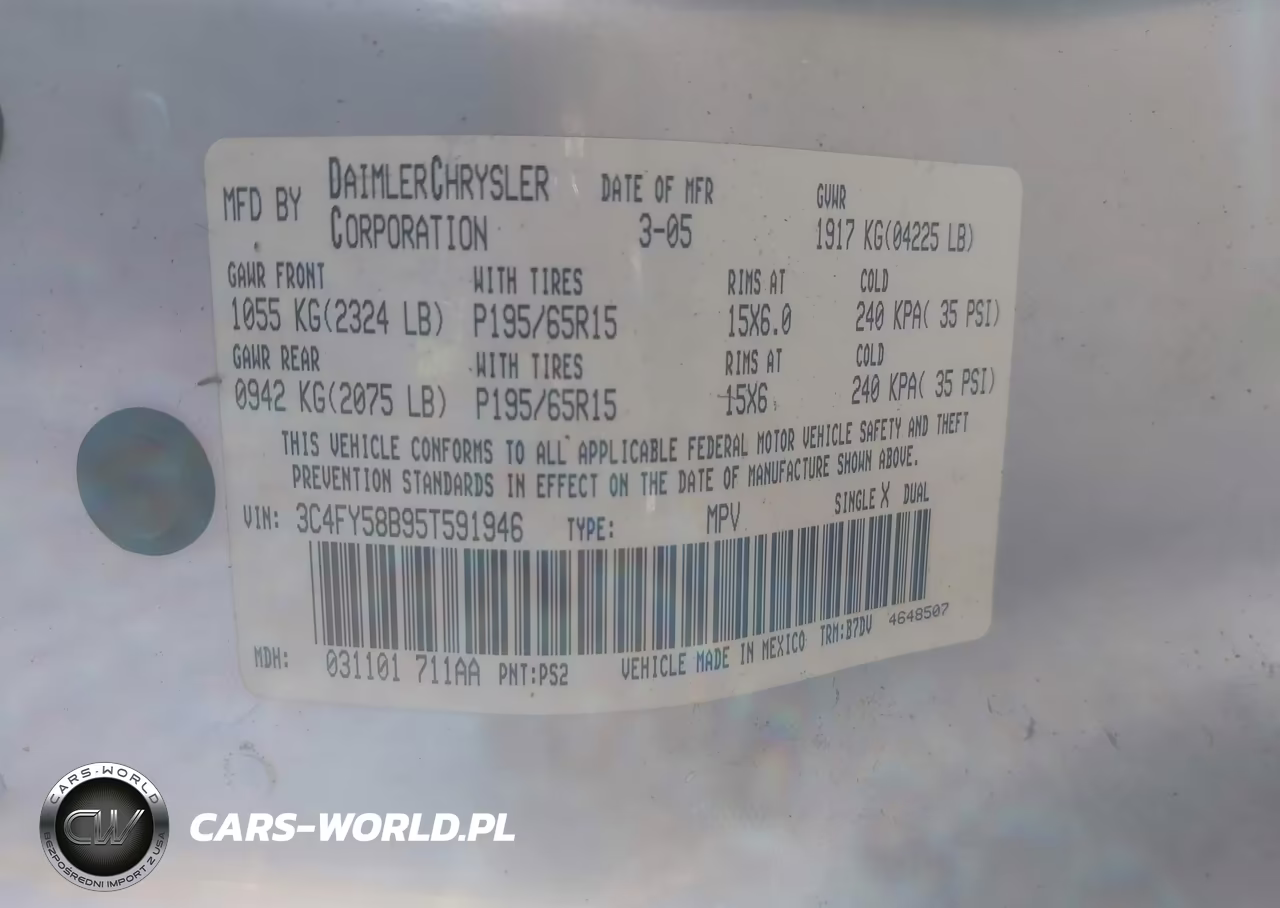 2005 Chrysler Pt Cruiser Touring VIN:3C4FY58B95T591946 - 9