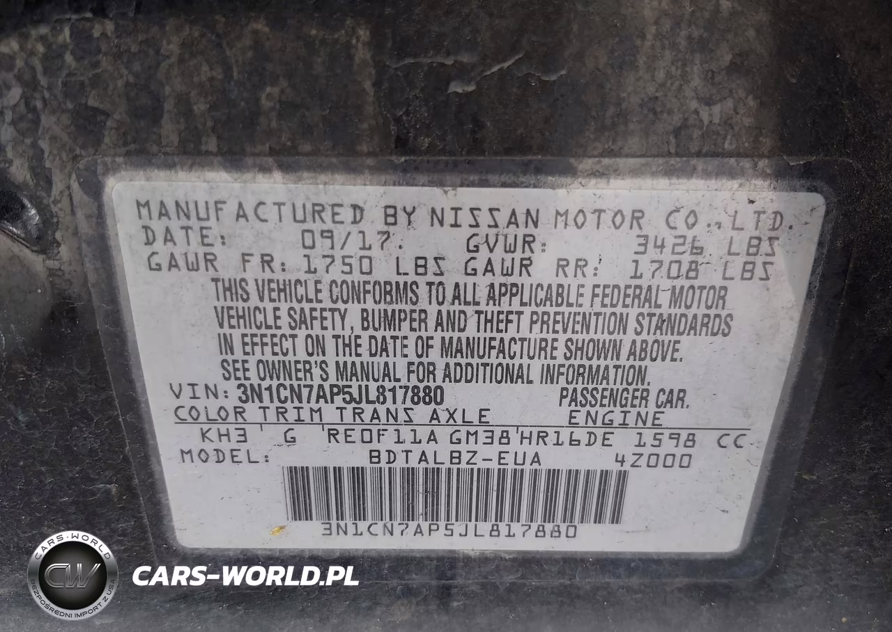 2018 Nissan Versa 1.6 Sv VIN:3N1CN7AP5JL817880 - 9