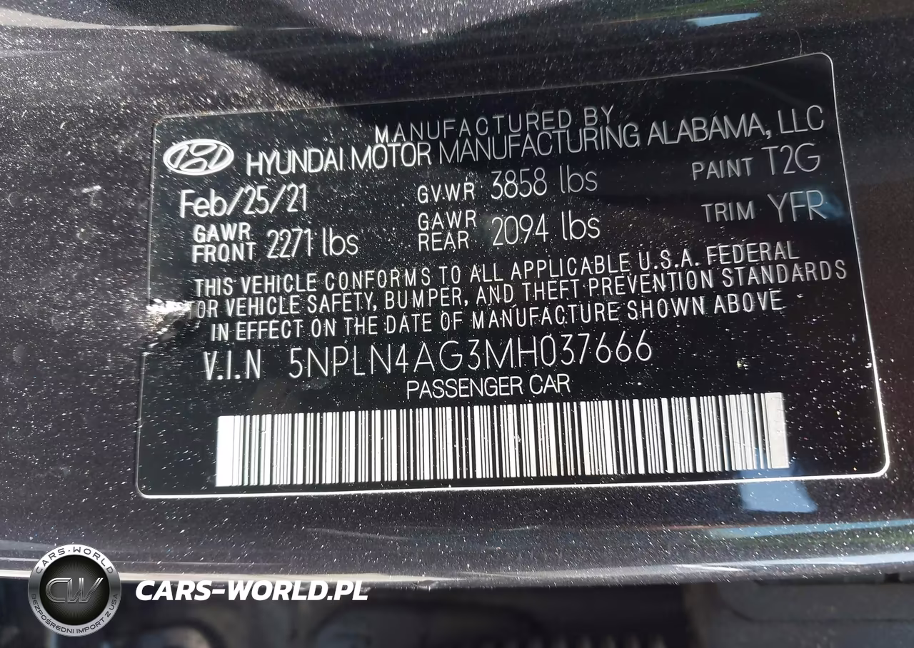 2021 Hyundai Elantra Sel VIN:5NPLN4AG3MH037666 - 9