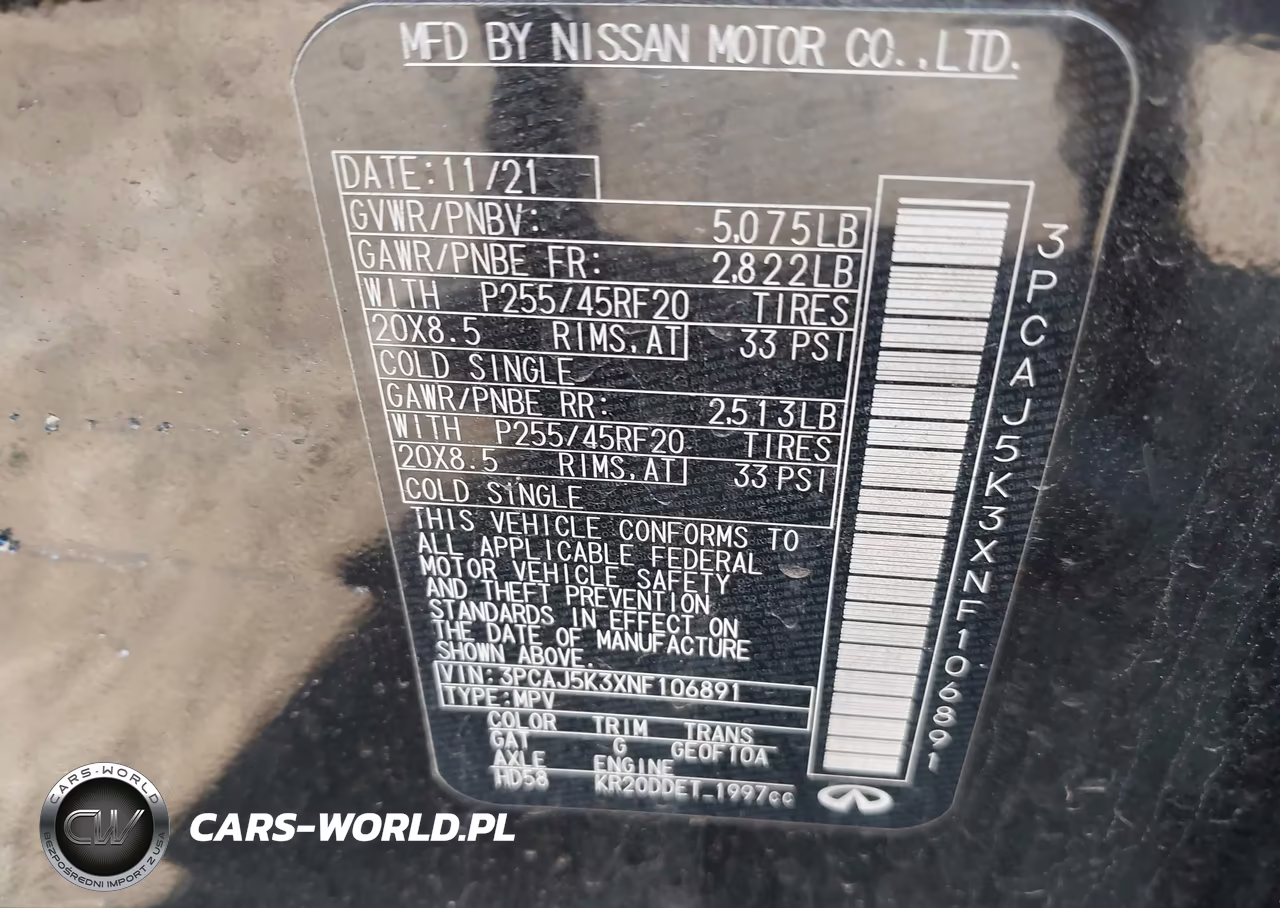 2022 Infiniti Qx55 Essential Awd VIN:3PCAJ5K3XNF106891 - 9