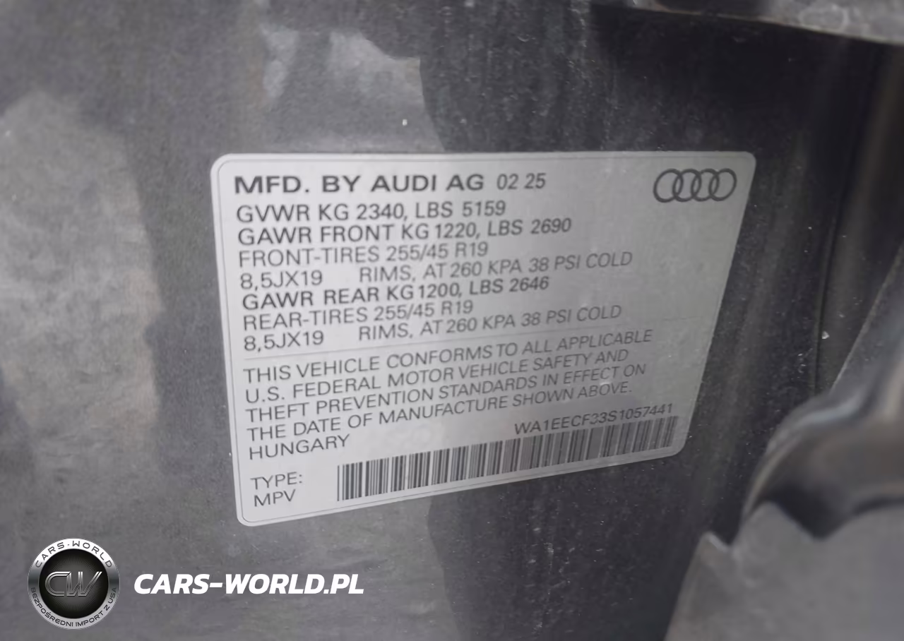 2025 Audi Q3 Premium 45 Tfsi S Line Quattro Tiptronic VIN:WA1EECF33S1057441 - 9