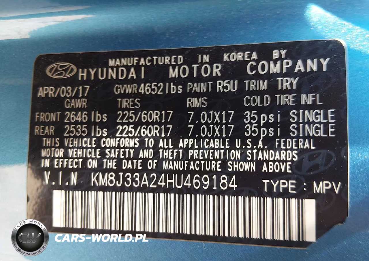 2017 Hyundai Tucson Eco VIN:KM8J33A24HU469184 - 9