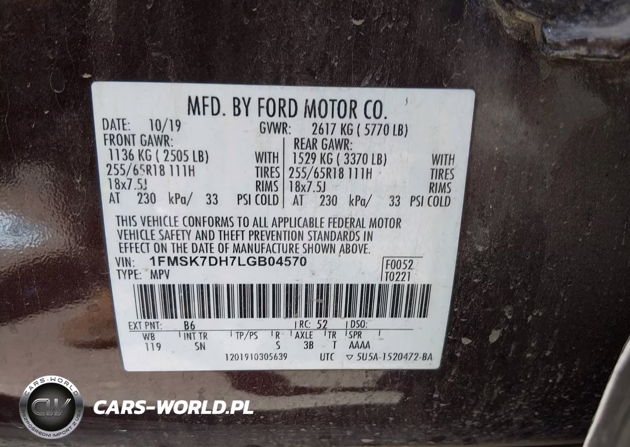 2020 Ford Explorer Xlt VIN:1FMSK7DH7LGB04570 - 9