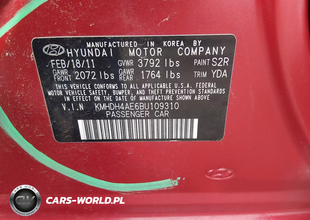 2011 Hyundai Elantra Gls (Ulsan Plant) VIN:KMHDH4AE6BU109310 - 9
