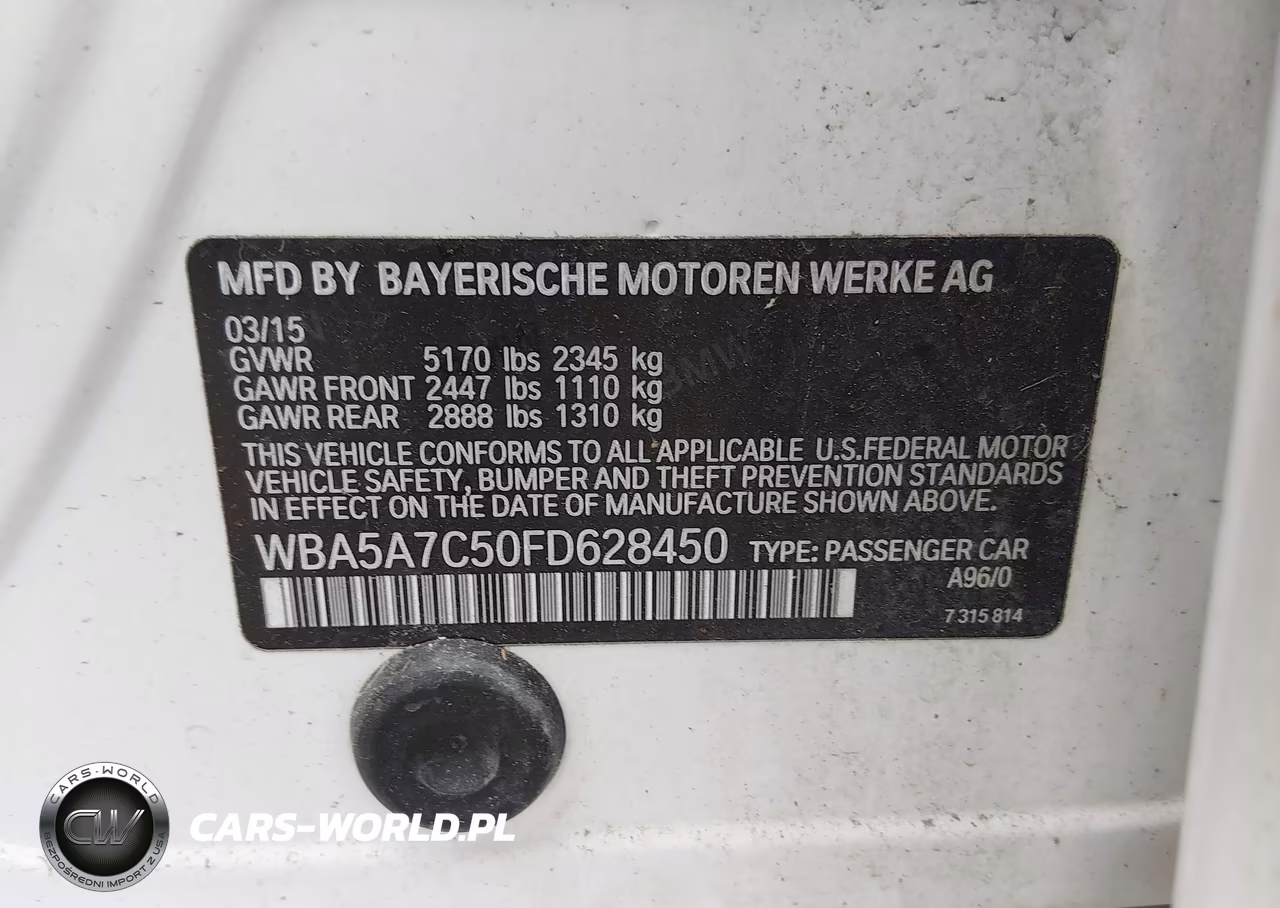 2015 BMW 528I xDrive VIN:WBA5A7C50FD628450 - 9