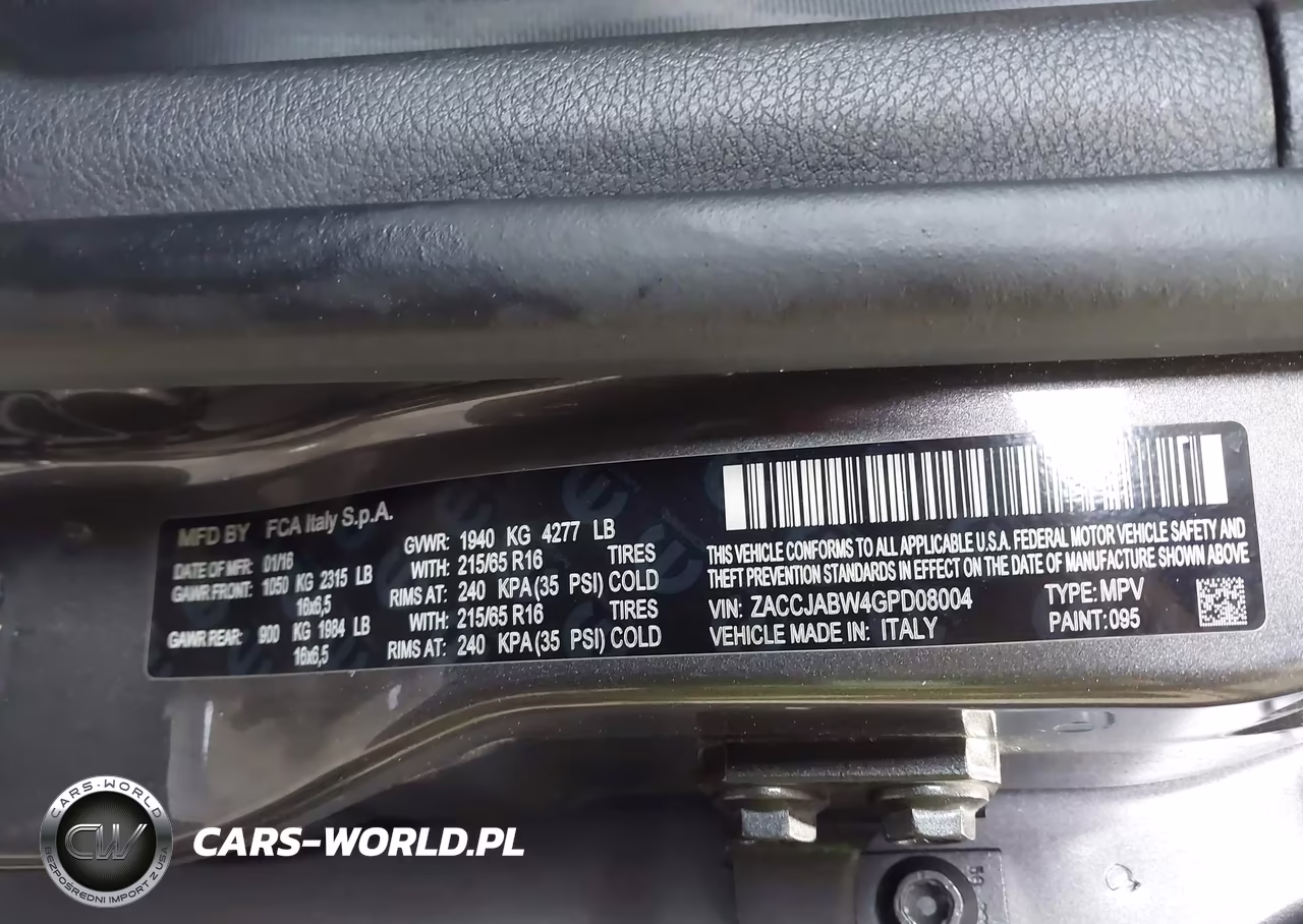 2016 JEEP RENEGADE LATITUDE VIN:ZACCJABW4GPD08004 - 9